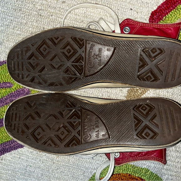 COPY - Vintage RED LEATHER, Converse All-Star Chuck Taylor, men 8 w 10 made in … - Picture 3 of 6